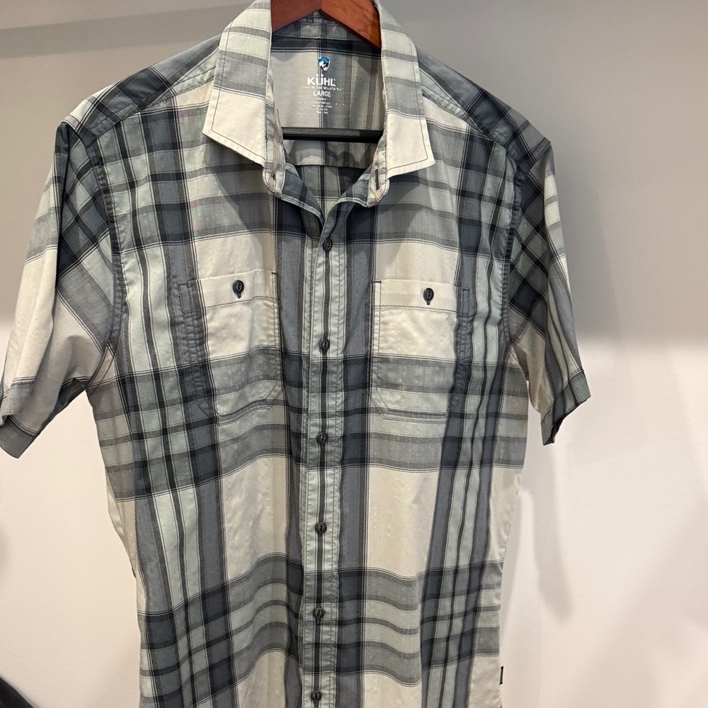Kuhl Men's Black and White Plaid Button Down Shirt